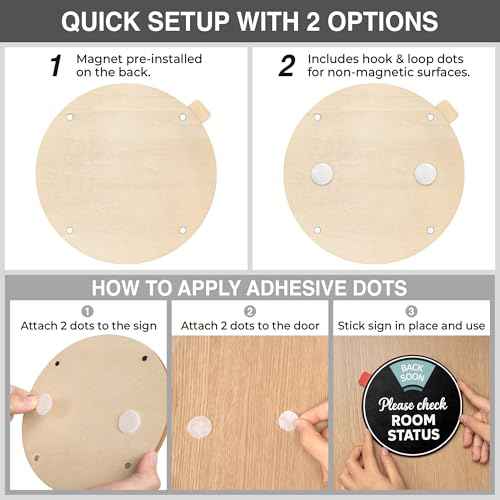 Office Door Sign Decor 6 in 1 Rotating, In A Meeting/Do Not Disturb/Please Knock/Work From Home/Back Soon/Out Of Office Supplies Sign For Door, Available And Away Wheel Spinner (Tape & Magnetic)