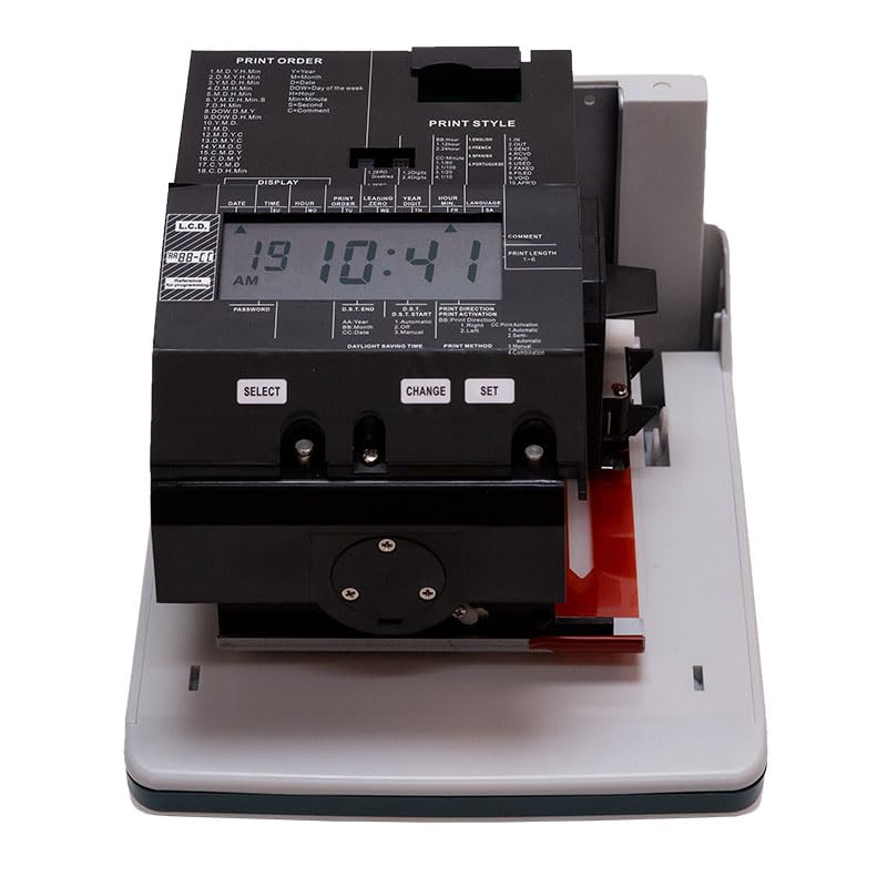 uPunch CR1000 Digital Time Clock and Date Stamp for Small Business - Employee Time Tracking System with 50 Cards