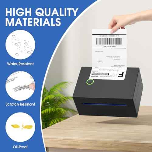 MaxGear 4" x 6" Direct Thermal Labels, 2000 Fanfold Labels, for Shipping & Mailing, Perforated White, Commercial Grade with Permanent Adhesive, Compatible with Most Thermal Printers,4 Stack