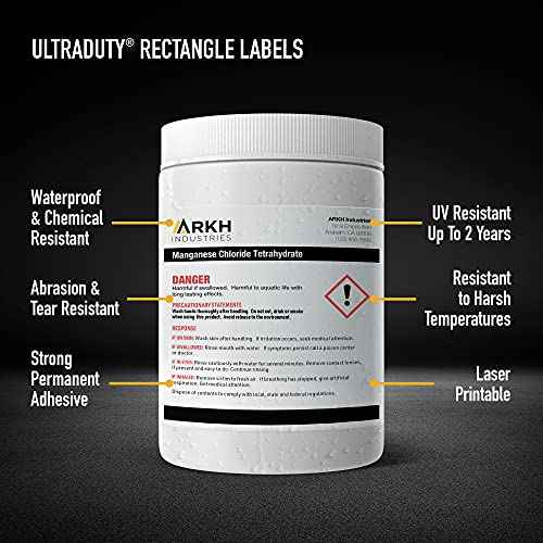 Avery UltraDuty GHS Labels, Waterproof, 2 X 3 White Rectangle Labels, 200 Total, Use with Laser Printers
