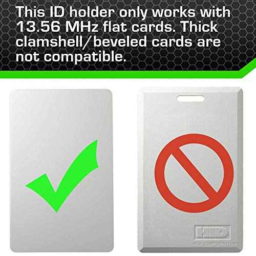 ID Stronghold - Pack of 5 - RFID Blocking Secure Badge Holder - Duolite 2 Card ID Holder - Poly Carbonate - Heavy Duty Plastic ID Badge Holder - USA Molded and Assembled - FIPS 201 Approved