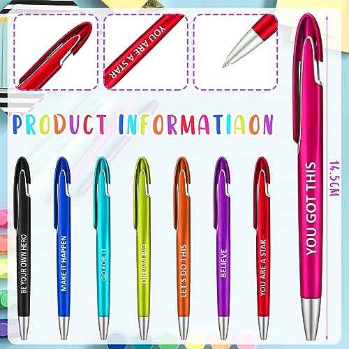Lincia 100 Pcs Positive Theme Ballpoint Pens Bulk Retractable Medium Point Pens with Black Ink Inspiration Thank You Gifts for Teacher, Back to School, Christmas