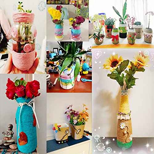 2Pack 2mm Natural Jute Twine String 1600 Feet Long Twine String for Crafting Gardening Gift Wrapping Macrame DIY Home Decor (Brown-800Feet/Roll)