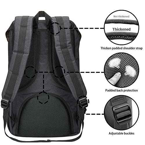 KAUKKO Travel Laptop Backpack, Outdoor Rucksack, Casual backpack Fits 15.6"(Oxford Black)