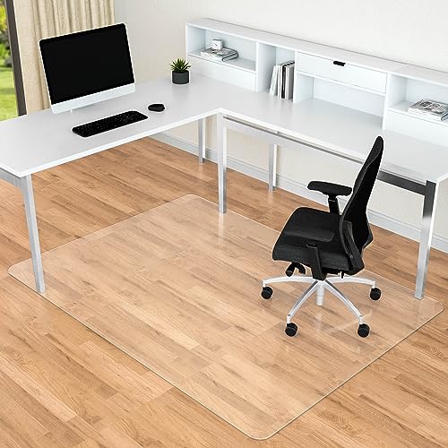 Office Chair Mat for Hard Floors, 46¡± x 72¡± Large Floor Protector Mats, Easy Rolling Desk Chair Mat for Hardwood, Clear, Easy to Clean (Rectangle)