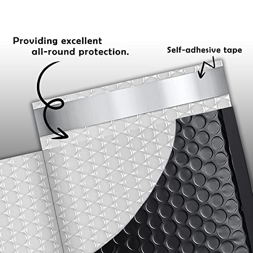 Economic Grade Poly Bubble Mailers 4x8 200 Pack Black Waterproof Self Seal Adhesive Shipping Bags, Cushioning Padded Envelopes for Shipping, Mailing, Packaging Usable 4x7