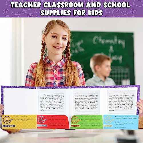 Ctosree Writing Bulk Folders with Pockets Writing Process 4 Pocket Folders Bulk for Students Teacher Classroom Kids(30 Pcs,Classic)