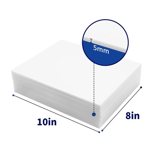 White Foam Boards 8" x 10"- 10 Pack -Double Sided Foam Core Board Signboard for Presentations School Office Rigid Polystyrene Styrofoam Foam Sheet,Foam Board for Crafts - 3/16" Thick (5mm)