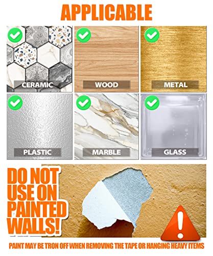 Heavy Duty Double Sided Nano Tape - Removable Wall Mounting Tape, 2 Rolls, 240 Inches