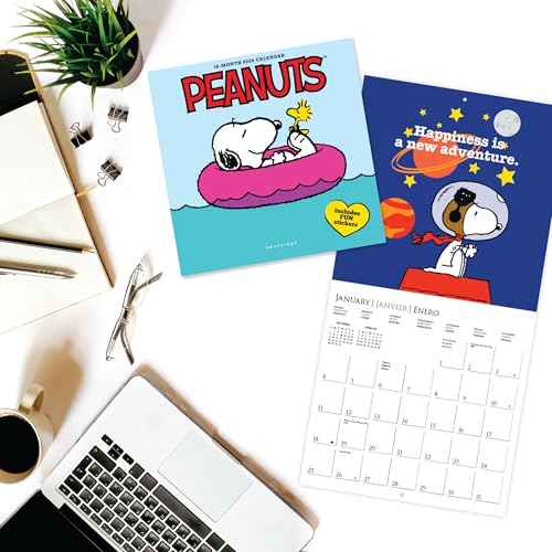 Graphique 2026 Peanuts Mini Wall Calendar | 7¡± x 7¡± | Thick Paper | Home & Office Organizer | Large Monthly Grid | 3 Languages & Marked Holidays | 4 Month Preview Page for 2027