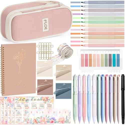 Bible Study Supplies Journaling Kit for Women, Christmas Christian Gifts for Women, Bible Study Tools with Pastel Highlighters and Pens No Bleed, Pencil Case Notebook Annotation Kit Accessories Set