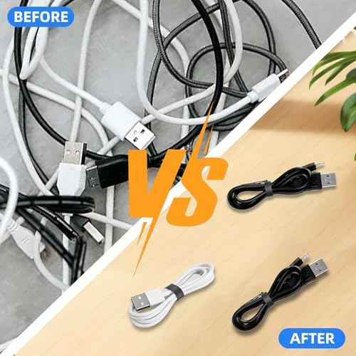 100 PCS Silicone Rubber Bands, 0.5 Inch Small Black Elastic Rubber Bands Strong Rubberbands, Heavy Duty Non-slip Silicone Band for Wire Cord Cable Management Home Office School Organization