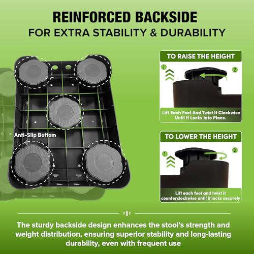 Gray Small Step Stool for Adults - Heavy Duty Anti-Slip Platform, Supports 550 lbs