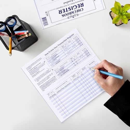 Casmonal 20 Pack Checkbook Register - Transaction Ledger for Personal & Small Business, Compact & Sturdy, Mainstream Register