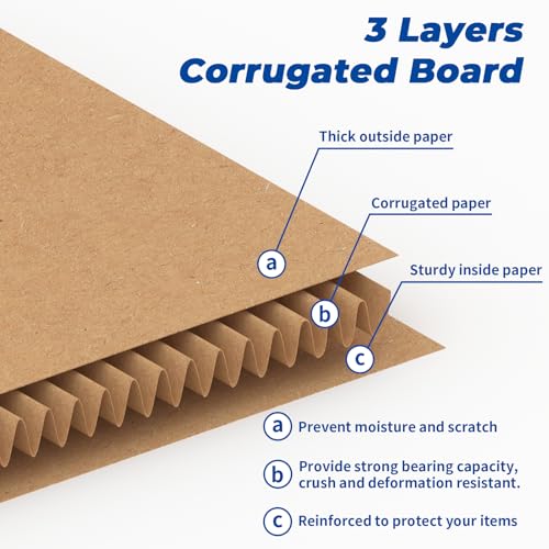 CRUGLA 12x12x12 Inch Shipping Boxes 10 Pack - Brown Corrugated Cardboard with Side-Lock, Pre-Applied Tape, Easy Assembly for Small Business & Shipping