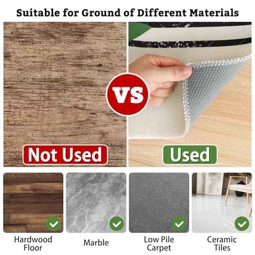 Office Chair Mat for Hardwood & Tile Floor,Boho Abstract Leaves 60"x48" Computer Chair Mat for Rolling Chairs Carpet, Under Desk Non Slip Gaming Rug, Low-Pile Rubber Backing Large Protector Mat
