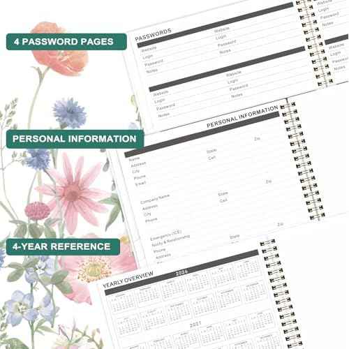 2026-2028 Monthly Planner- 3 Year Planner 2026-2028, Jan. 2026 - Dec. 2028, 3 Year Calendar 2026-2027-2028 monthly planner, 9" x 11", 36 Month Calendar with Colourful Tabs + Back Pocket - Flowers