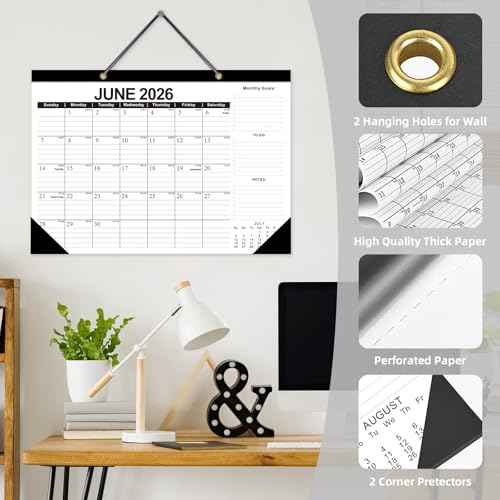 2026 Calendar Desk Calendars 2026-2027 Wall Calendar from January 2026 to June 2027,18 Months 17"¡¿12" Thick Paper for Office School Home
