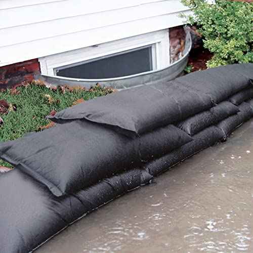 PIG Water Barrier - Sandless Sandbags for Flooding - 5 Pack - 24" L x 12" W x .25" H Water Diverter - PM50415