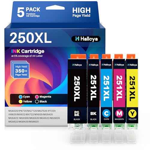 PGI-250XL CLI-251XL Ink Cartridge Replacement for Canon 250xl 251xl Ink Cartridge Use for PIXMA MX922, MG5420, MG5520, MG5522, MG6320, MG6620, iP7220 Printer