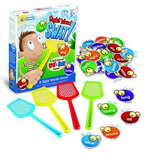 Learning Resources Sight Word Swat A Sight Words Game - Phonics Flash Cards, Board Games for Kids, Montessori Spelling , Homeschool, Classroom Must Haves, Teacher Supplies, Gifts for Boys and Girls