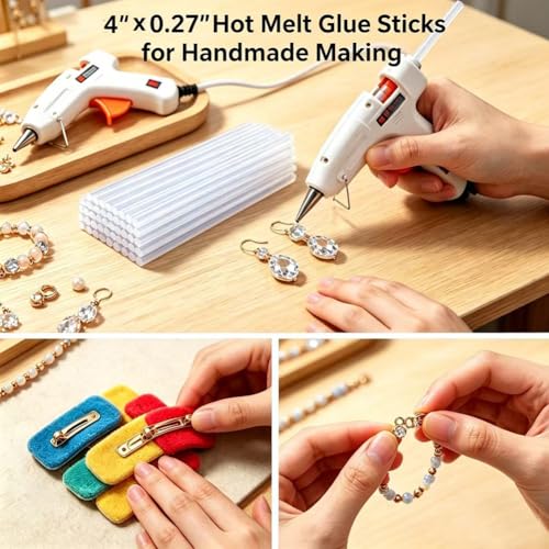 YOTOM 100 Pcs Mini 4 x 0.27 In. Clear High Temp Glue Sticks - For Crafting & DIY