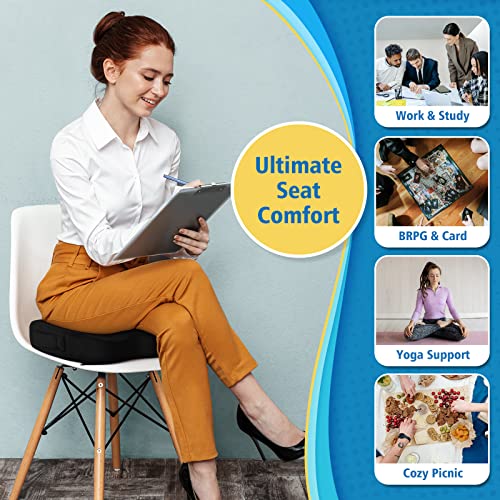 CloudBliss Large Black Gel Memory Foam Seat Cushion for Long Sitting