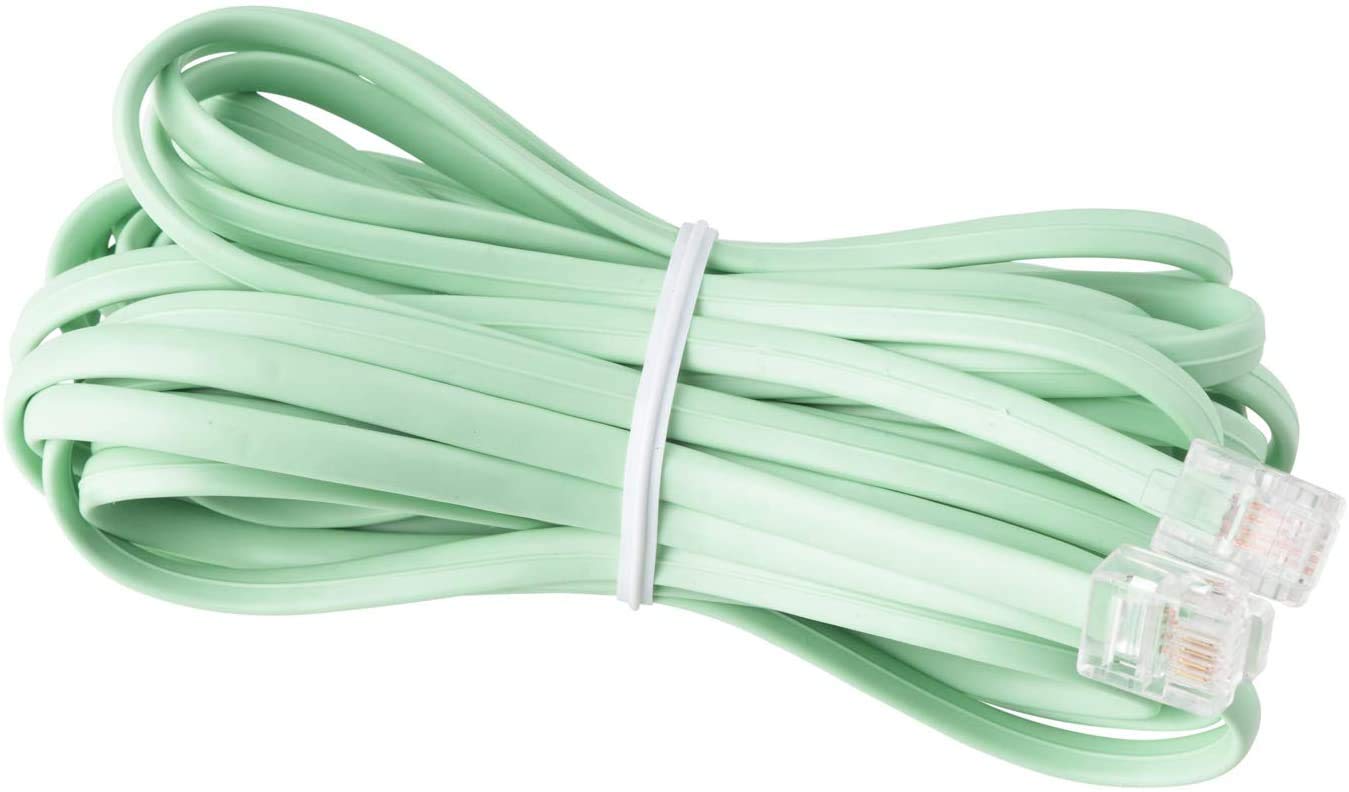 iSoHo Phones Accessories: Phone Cord for Landline Phone – Tangle-Free, Handset Curly Telephones Land Line Cable – Easy to Use + Excellent Sound Quality for Home or Office 15ft Long - Earth Day Green