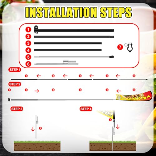 Tacos Street Advertising Swooper Flag Banner 15ft Feather Flag with Pole and Ground Stake Advertising Feather Banner Sign for Restaurant Business Outside Ground