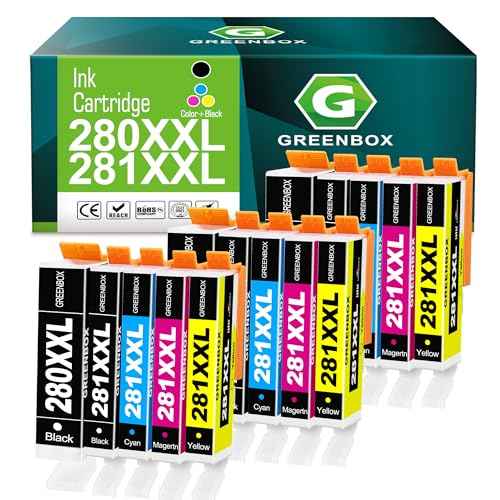 15-Pack PGI-280XXL/CLI-281XXL Ink Cartridges Replacement for Canon 280 281 XXL Ink Cartridges 280XL 281XL for TR8620a TR8620 TS702a TS9520 TS9521C TR8520 TS6220 TS6320 TS8220 Printer