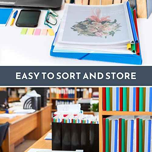 150 Pcs Bulk A4 Clear Report Cover with Sliding Bar 5 Colors Folder Binder Sliding Bar Files Classification Transparent Resume Clipbar Presentation File Folders for School and Office