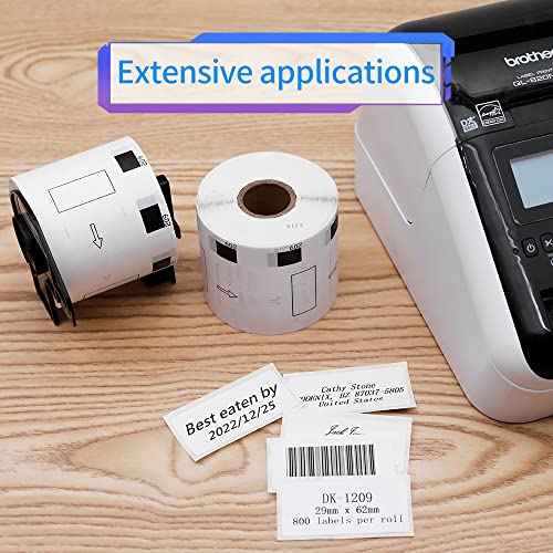 MarkDomain DK-11209 Replace for Brother DK 1209 Label 1.1 in x 2.4 in(62mm x 29mm) White Paper Roll Small Address Label Use with QL-720NW QL-810W QL-820nwb QL-1110NW Printer, 10 Rolls 8000 Labels