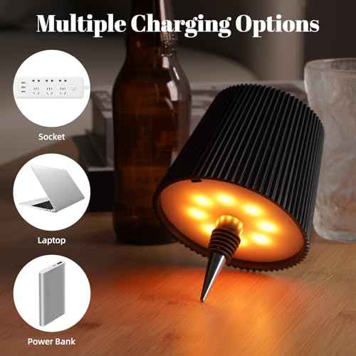 Wireless Bottle Lamp, RGB Modes & 3 Color Wine Bottle Lights with 2800 mAh Battery, Touch Dimming Wireless lamp, Portable Rechargeable Bottle Lamp Kit for Bedroom, Restaurant, Bar (2PCS)
