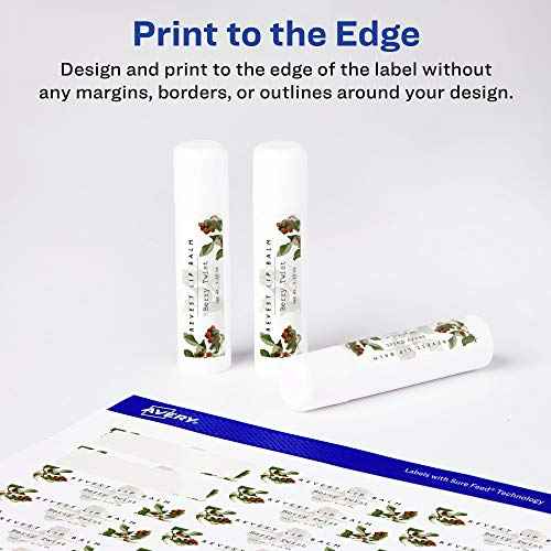 Avery Matte White Rectangle Labels, Sure Feed Technology, 1" x 1.5", 1,600 Matte White Printable Labels