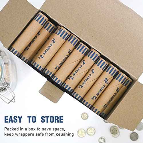 L LIKED 83 PCS Preformed Coin Wrappers Rolls-Nickels