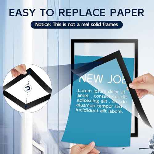 20 Pcs Magnetic Sign Holder 8.5 x 11'' Letter Magnetic Picture Frame Adhesive Frames for Walls Display Window,Door Display Frame and Magnetic for Refrigerator