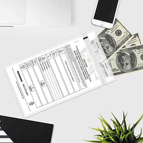 Deposit Bags Security Pocket Bank 6 Inch x 9 Inch (White, 500 Pack)