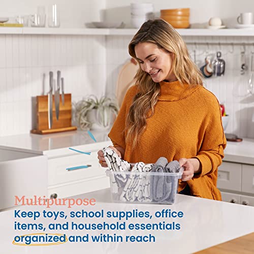 ECR4Kids Clear Scoop Front Storage Bins - 10-Piece Organization Set