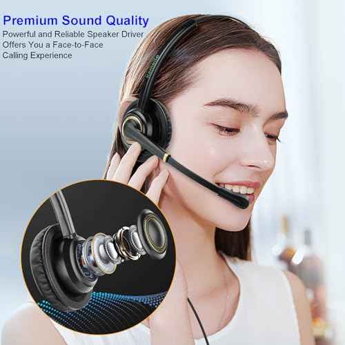N/X KEMEILE Telephone Headset with Noise Cancelling Mic, Corded RJ9 Phone Headset Compatible with Cisco CP-7821 7841 7942G 7931G 7940 7941G 7945G 7960 7961G 7962G 7965G 7975G 8811 8841 8861 9951 etc