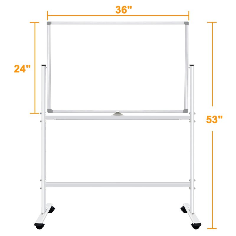 BSTPCOO Double-Sided Dry Erase Board with Stand 36"x24", Magnetic Mobile White Board Rolling Whiteboard on Wheels Drawing whiteboard with Stand for Kids & Adults, 2 Eraser, 10 Markers, 12 Magnets