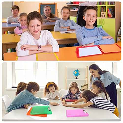 Teling 12 Pack Clipboard with Storage Bulk A4 Plastic Translucent Storage Clipboards Nursing Letter Foldable Clip Board with Low Profile Clip for School, Office for Student Teacher Nurse