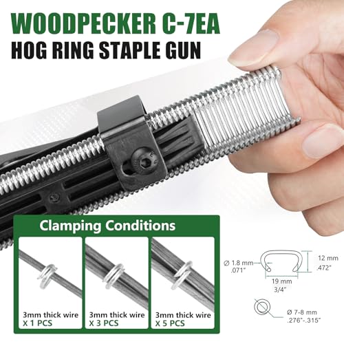 Woodpecker C-7EA 15 Gauge Pneumatic Hog Ring Gun Kit with 1000 Staples