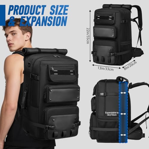 Large Carry on Travel Backpack, 50L Travel Backpack for Men Women Carry On Bags for Airplane fit 17 Inch Laptop, Nylon Duffle Luggage Bag