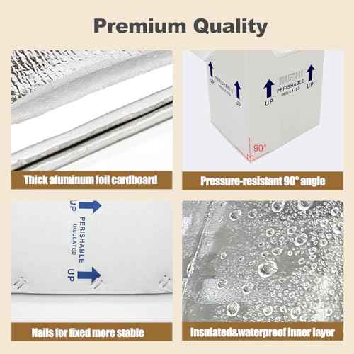 7x6x10¡± Insulated Shipping Boxes for for Frozen Food, 8 Pack Perishable Shipping Cooler Styrofoam Boxes Cold Packaging Perishables Mailing Insulated Carton with Aluminum Foil Liner Bag