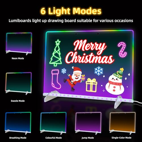 Timisigns LED Drawing Board with 7 Highlighters – Kids Birthday Gift & Art Toy Set