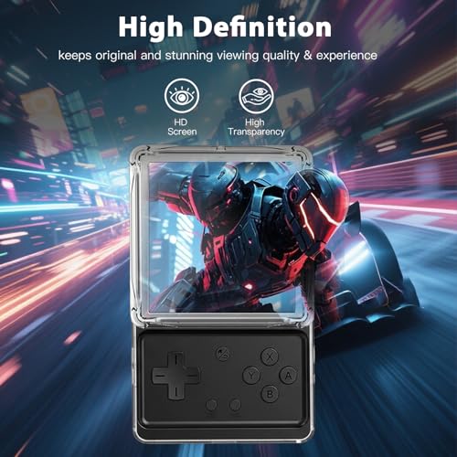 YAJOJO Clear Case Cover for RG Rotate Retro Handheld Console + 2 Screen Protectors