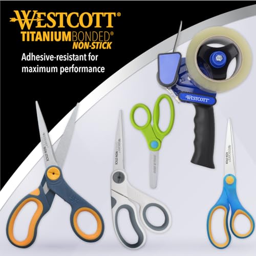Westcott 8-Inch Non-Stick Titanium Scissors 2-Pack - Office & Craft Use