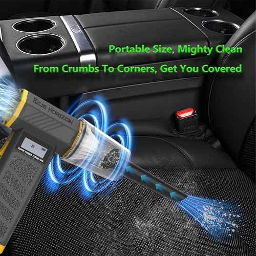 Cordless Rechargeable Electric Air Duster, 3-in-1 Compact Turbo Jet Dust Blower Handheld Vacuum Cleaner w/ Flashlight for Car Dash Windshield Electronics Keyboard as Portable Compressed Canned Air