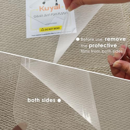 Kuyal 1/5" Thick Office Chair Mat, 32" x48" Heavy Duty Hard Computer Chair Mat, Under Desk Protector Carpeted Floors Mats, Easy Chair Movement, Can be Used on Carpet or Hard Floor, Ship Flat