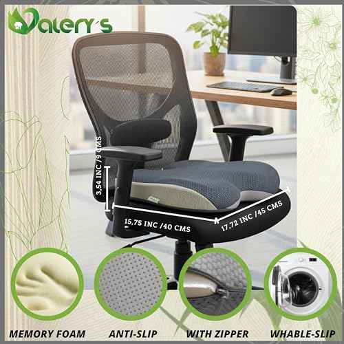 Butterfly Orthopedic Seat Cushion for Tailbone & Sciatica Pain Relief ? Ergonomic Memory Foam Pillow | Lower Back Support | Washable Cover | Office Chair, Car, Wheelchair, Stadium Use